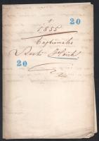 1855 Mária-Beszterce keresztelési anyakönyvi kivonat 15kr cm illetékbélyeggel, a helyi plébános aláí...