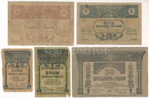 Oroszország / Transzkaukázusi Népbiztosság 1918. 1R-50R (5xklf) T:VG,G Russia / Transcaucasian Commissariat 1918. 1 Ruble - 50 Rubles (5xdiff) C:VG,G Krause S601-S605