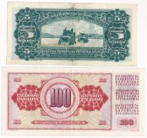 Jugoszlávia 1965. 5D + 100D T:F középső hajtásnál elvékonyodott, pici anyaghiány de szép papír
Yugo...