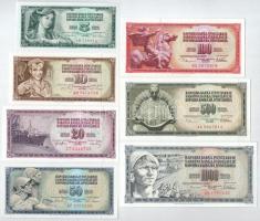 Jugoszlávia 1968-1978. 5D - 1000D (7xklf) T:UNC-XF Yugoslavia 1968-1978. 5 Dinara - 1000 Dinara (7xdiff) C:UNC-XF