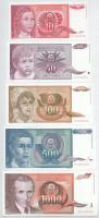 Jugoszlávia 1985-1990. 10D - 100.000D (9xklf) T:UNC-AU Yugoslavia 1985-1990. 10 Dinara - 100.000 Dinara (9xdiff) C:UNC-AU