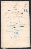 1851 Buda, a Szent István protomártyr utcai templom által kiállított bizonyítvány 15kr szignettával