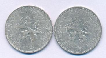 Csehszlovákia 1929-1930. 5K Ag (2xklf) T:VF
Czechoslovakia 1929-1930. 5 Korun Ag (2xdiff) C:VF 
Kr...