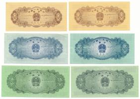 Kína 1953. 1f-5f (6db, 3xklf) T:UNC-F szép papír
China 1953. 1 Fen - 5 Fen (6pcs, 3xdiff) C:UNC-F f...