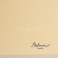 Bolmányi Ferenc (1904-1990): Alak (tanulmány), 1962. Golyóstoll, papír, jelzett, hátoldalán hagyaték...