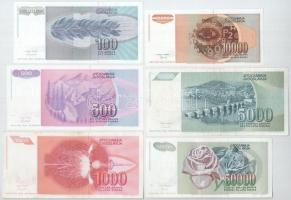 Jugoszlávia 1992. 100D - 50.000D (6xklf) T:UNC-F
Yugoslavia 1992. 100 Dinara - 50.000 Dinara (6xdif...