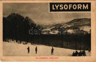 Na snijeznim poljanama / WWI Austro-Hungarian K.u.K. military, soldiers in the snow. Lysoform disinfectant advertisement (EK)