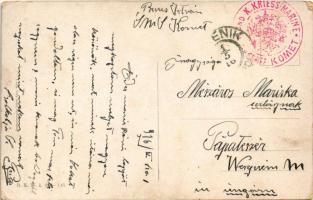 1916 Vernichtung des italienischen Luftschiffes "Citta di Ferrara" durch einen österreichi...