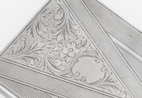 Ezüst (Ag) cigarettatárca, jelzett, bruttó 154g