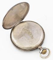 Pallas ezüst (Ag) tokos óra, niellós díszítéssel, működik, másodperc segédkörrel, számlapon kis repe...