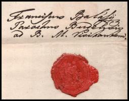 1815 Balásy Ferenc Xavér Ágost (1748- 1828) jezsuita szerzetes, budai főjegyző aláírásával ellátott ...