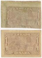 Jugoszlávia / Szerb-Horvát-Szlovén Királyság 1921. 25p / 1/4D (2x) az egyik eltolódott nyomattal T:F...