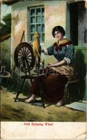 1913 Irish spinning wheel, folklore (EB)