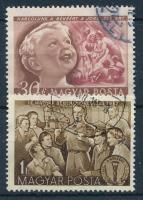 1950 Gyermek I. 30f + Békekongresszus 1Ft bélyeg számvízjellel