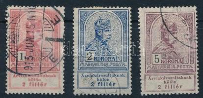 1913 Árvíz (I.) 1K, 2K, 5K (19.400)