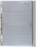 Fehér négy gyűrűs bankjegy album, 50db "Esselte" műanyag berakólappal (benne 2db kettesosz...