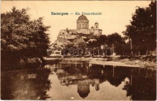 1928 Esztergom, Kis-Duna részlet, Bazilika. Vasúti levelezőlapárusítás 9090.