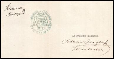 Bonnaz Sándor (1812-1889) csanádi püspök autográf aláírása fejléces levélpapírján