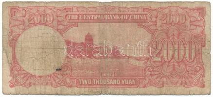 Kína 1942. 2000Y "Central Bank of China" T:VG
China 1942. 2000 Yuan "Central Bank of...