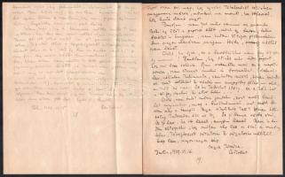 1929 Gombosi Ottó (1902-1955) zenetörténész, zenekritikus autográf sorai össz. 5 db levélben Seiber ...