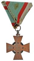 1943. "Tűzkereszt II. fokozata" bronzozott hadifém kitüntetés eredeti mellszalagon T:XF pa...