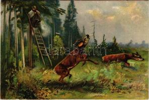 Hunting art postcard (EK)