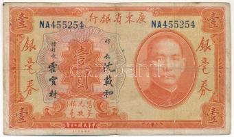 Kína 1931. 1$ "Kwangtung Provincial Bank" T:F,VG China 1931. 1 Dollar "Kwangtung Provincial Bank" C:F,VG Krause P#S2421