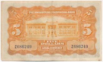 Kína 1931. 5$ "Kwangtung Provincial Bank" T:F erős papír
China 1931. 5 Dollars "Kwan...