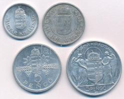 1944. 1P Al + 1941. 2P Al + 1943. 5P Al + 1945. 5P Al T:AU-VF az 1P hajlott lemez