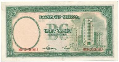 Kína 1937. 10Y "Bank of China" T:XF
China 1937. 10 Yuan "Bank of China" C:XF
K...