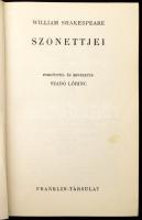 William Shakespeare Szonettjei. Ford. és bev. Szabó Lőrinc. The Sonnets of William Shakespeare. Translated and introduced by Lőrinc Szabó. Bp.,én.,Franklin. Kétnyelvű, angol - magyar kiadás. Kiadói félvászon-kötés, foltos borítóval.