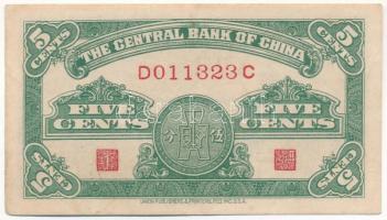 Kína 1940. 5c "Central Bank of China" T:F China 1940. 5 Cents "Central Bank of China" C:F Krause P#225