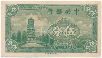 Kína 1940. 5c "Central Bank of China" T:F
China 1940. 5 Cents "Central Bank of China...