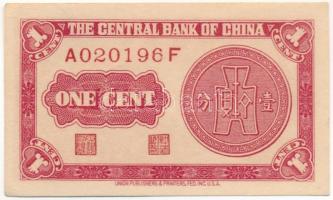 Kína 1940. 1c "Central Bank of China" T:AU China 1940. 1 Cent "Central Bank of China" C:AU Krause P#224a