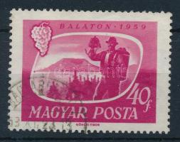 1959 Balaton (I.) 40f a bal oldali hegy lábánál piros folt tévnyomat (3.000)