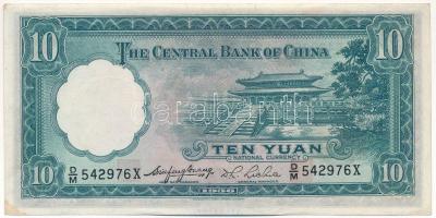 Kína 1936. 10Y "Central Bank of China" "5-ös aláírás" T:F szép papír China 1936....