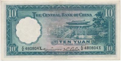 Kína 1936. 10Y "Central Bank of China" "8-as aláírás" T:F szép papír China 1936. 10 Yuan "Central Bank of China" "signature 8" C:F fine paper Krause P#218