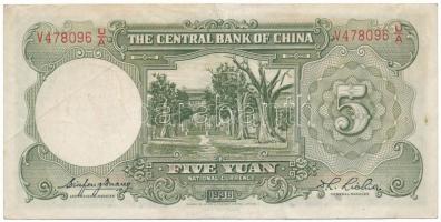 Kína 1936. 5Y "Central Bank of China" T:F szép papír
China 1936. 5 Yuan "Central Ban...