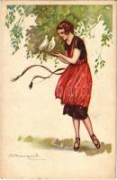 Italian lady art postcard. 638-1. s: Bompard (EK)