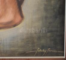 vitéz Pataky Ferenc (1897-1962): Korsóból ivó férfi. Tempera, papír, jelzett, üvegezett fakeretben, ...