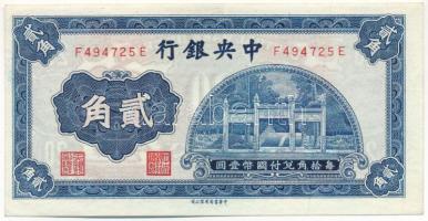 Kína 1931. 20c "Central Bank of China" T:XF China 1931. 20 Cents "Central Bank of China" C:XF Krause P#203