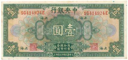 Kína 1928. 1$ "Central Bank of China" T:XF folt
China 1928. 1 Dollar "Central Bank o...
