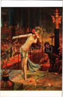 Salome / Erotic nude lady art postcard. Salon de Paris 1574. s: G. Bussiere