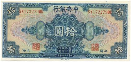 Kína 1928. 10$ "Central Bank of China" T:XF China 1928. 10 Dollars "Central Bank of C...