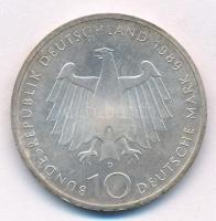 NSZK 1989D 10M Ag "Bonn 2000. évfordulója" T:AU patina FRG 1989D 10 Mark Ag "2000th A...