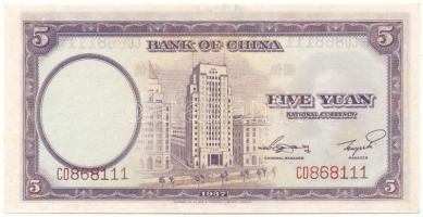 Kína 1937. 5Y "Bank of China" T:UNC
China 1937. 5 Yuan "Bank of China" C:UNC
K...