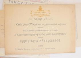 cca 1890-1940 Meghívó gyűjtemény, 3 nagyobb témakörben: Egyesületek, akadémiák, Református egyesületek, katolikus egyesületek, össz 34 db Gyűrűs berakóban