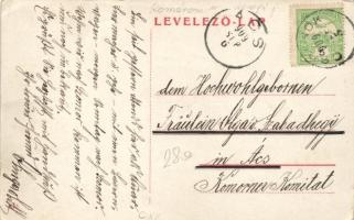 1909 Csolnok, templom és környéke, látkép (EK)