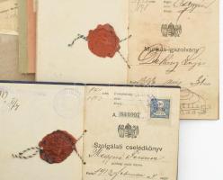1898-1952 Cselédkönyv, munkásigazolvány, biztosítási könyvek (Országos Mezőgazdasági Biztosító Intéz...