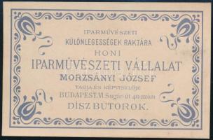 cca 1886 Iparművészeti Különlegességek Raktára Honi Iparművészeti Vállalat Morzsányi József tagja és...